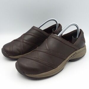 Merrell Jovilee Lattice Slip On‎ Women's  Espresso Brown Leather Loafer Slip On